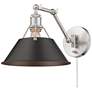 Orwell 10" Wide Pewter 1-Light Swing Arm with Rubbed Bronze