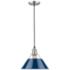 Orwell 10" Wide Pewter Mini Pendant with Navy Shade