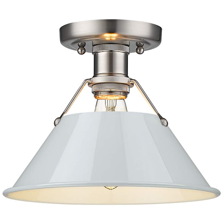 Image 3 Orwell 10" Wide Pewter with Dusky Blue Ceiling Light more views