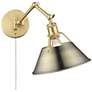 1_Orwell 10" Wide Swing Arm in Brushed Champagne Bronze with Aged Brass