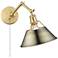 Orwell 10" Wide Swing Arm in Brushed Champagne Bronze with Aged Brass