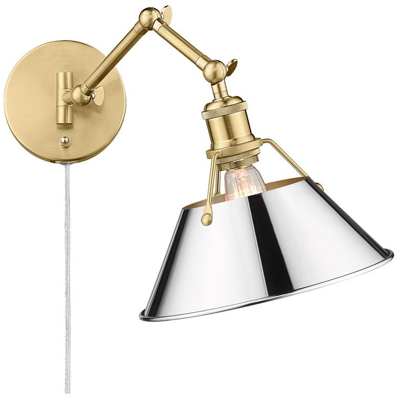 Image 1 Orwell 10" Wide Swing Arm in Brushed Champagne Bronze with Chrome
