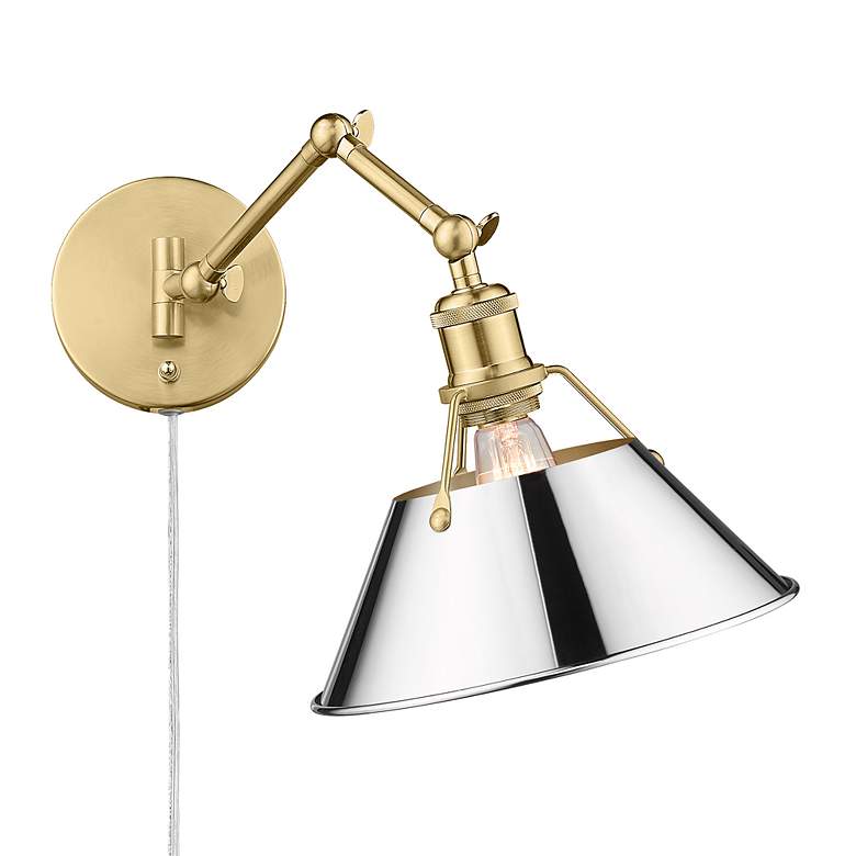 Image 2 Orwell 10" Wide Swing Arm in Brushed Champagne Bronze with Chrome more views