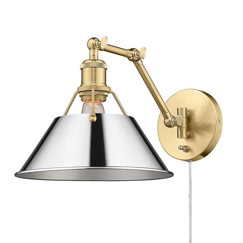Image 3 Orwell 10" Wide Swing Arm in Brushed Champagne Bronze with Chrome more views
