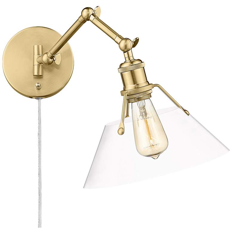 Image 1 Orwell 10" Wide Swing Arm in Brushed Champagne Bronze with Clear Glass
