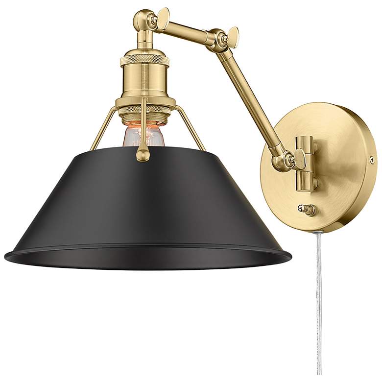 Image 1 Orwell 10" Wide Swing Arm in Brushed Champagne Bronze with Matte Black