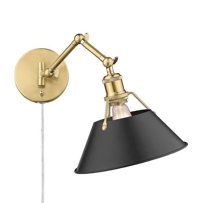 Image 3 Orwell 10" Wide Swing Arm in Brushed Champagne Bronze with Matte Black more views