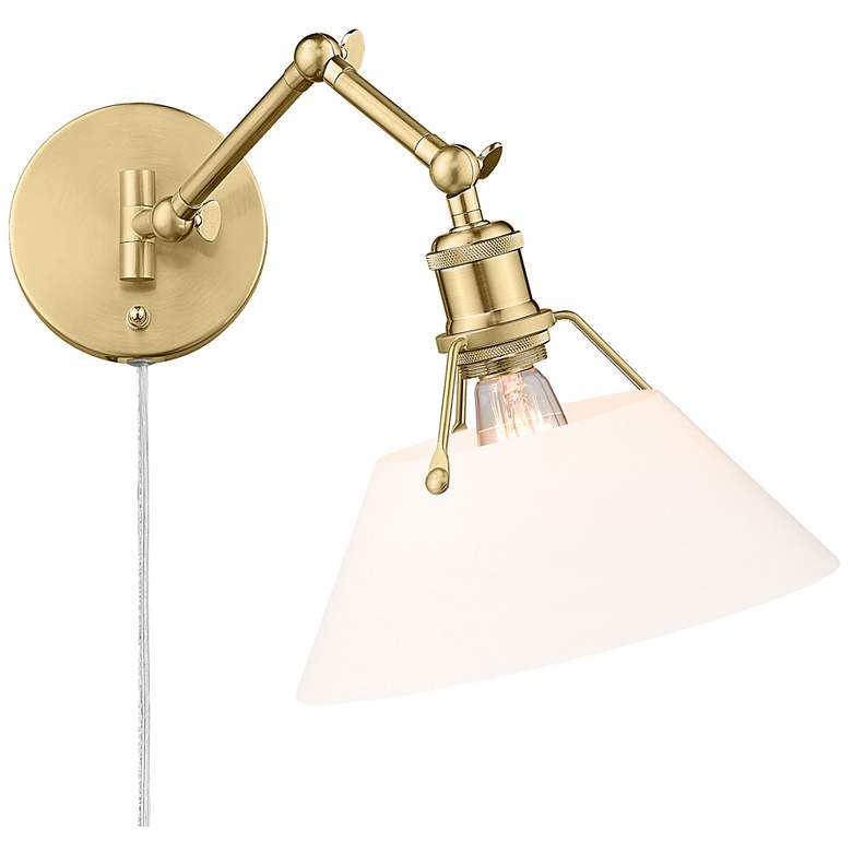 Image 1 Orwell 10" Wide Swing Arm in Brushed Champagne Bronze with Opal Glass