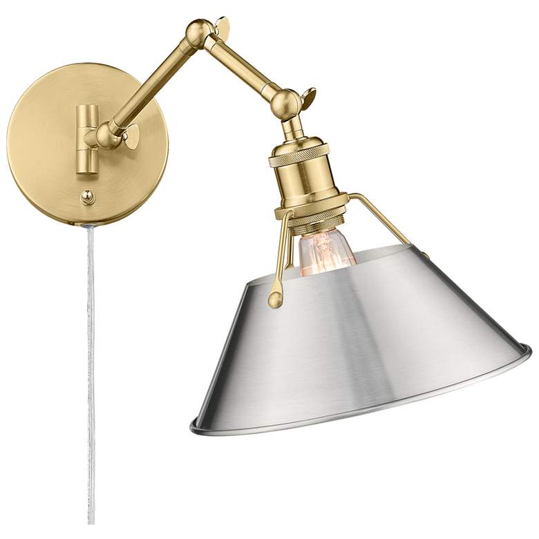 Image 1 Orwell 10" Wide Swing Arm in Brushed Champagne Bronze with Pewter