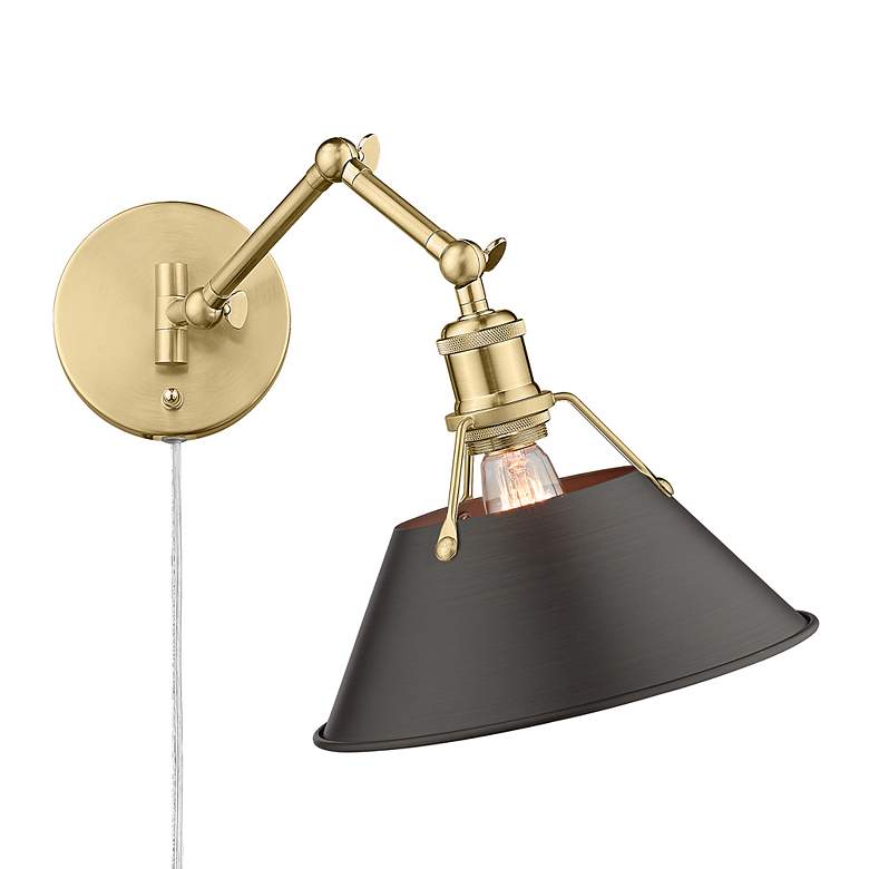 Image 2 Orwell 10" Wide Swing Arm in Brushed Champagne Bronze with Rubbed Bron more views