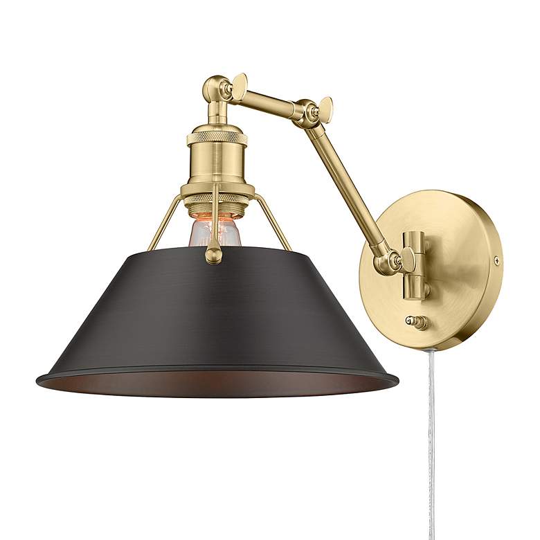Image 3 Orwell 10" Wide Swing Arm in Brushed Champagne Bronze with Rubbed Bron more views