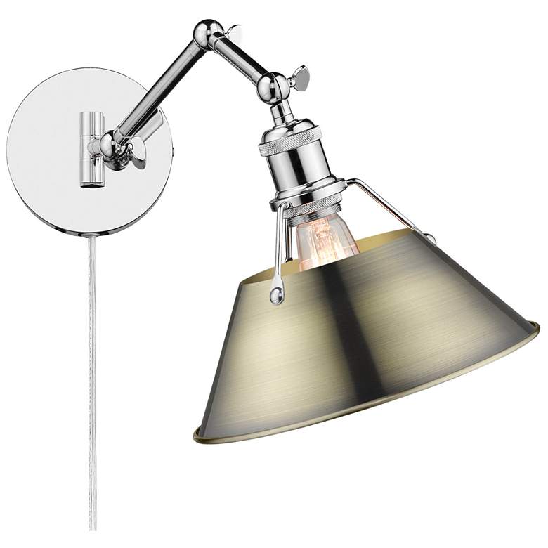 Image 1 Orwell 10" Wide Swing Arm in Chrome with Aged Brass