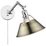 1_Orwell 10" Wide Swing Arm in Chrome with Aged Brass
