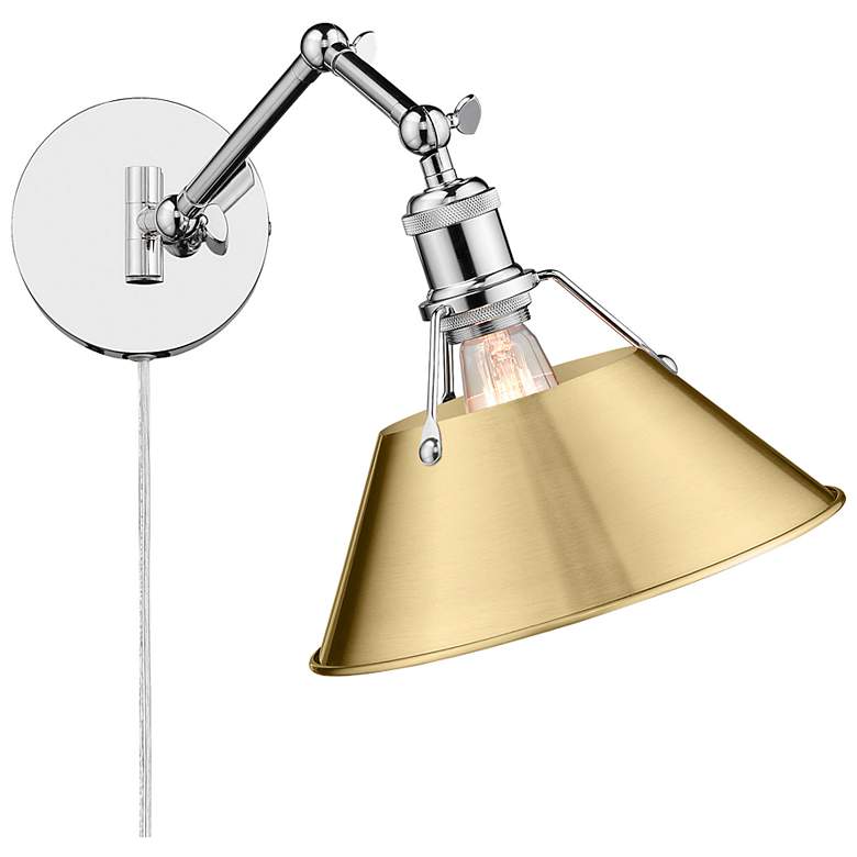 Image 1 Orwell 10" Wide Swing Arm in Chrome with Brushed Champagne Bronze