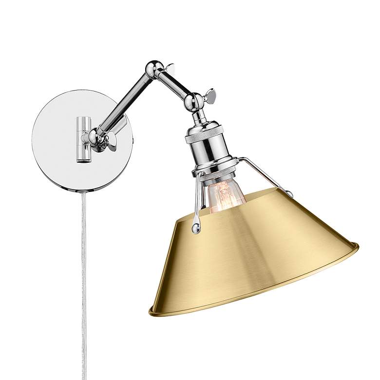 Image 2 Orwell 10" Wide Swing Arm in Chrome with Brushed Champagne Bronze more views