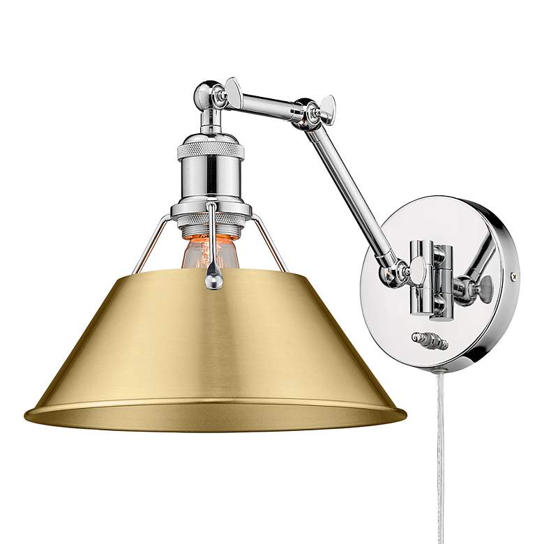 Image 3 Orwell 10" Wide Swing Arm in Chrome with Brushed Champagne Bronze more views
