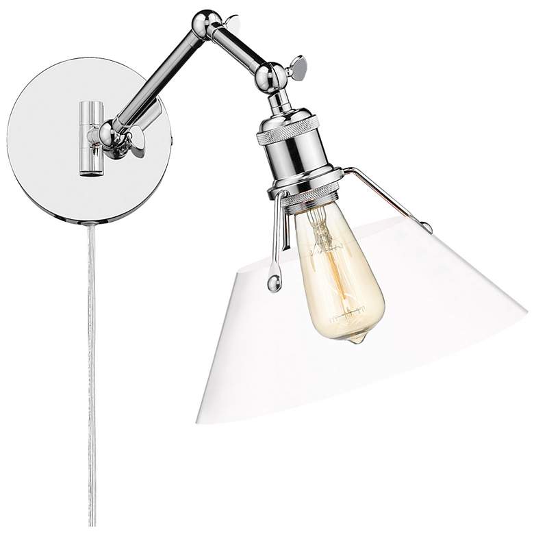 Image 1 Orwell 10" Wide Swing Arm in Chrome with Clear Glass