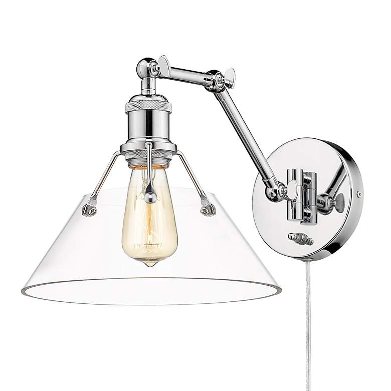 Image 3 Orwell 10" Wide Swing Arm in Chrome with Clear Glass more views