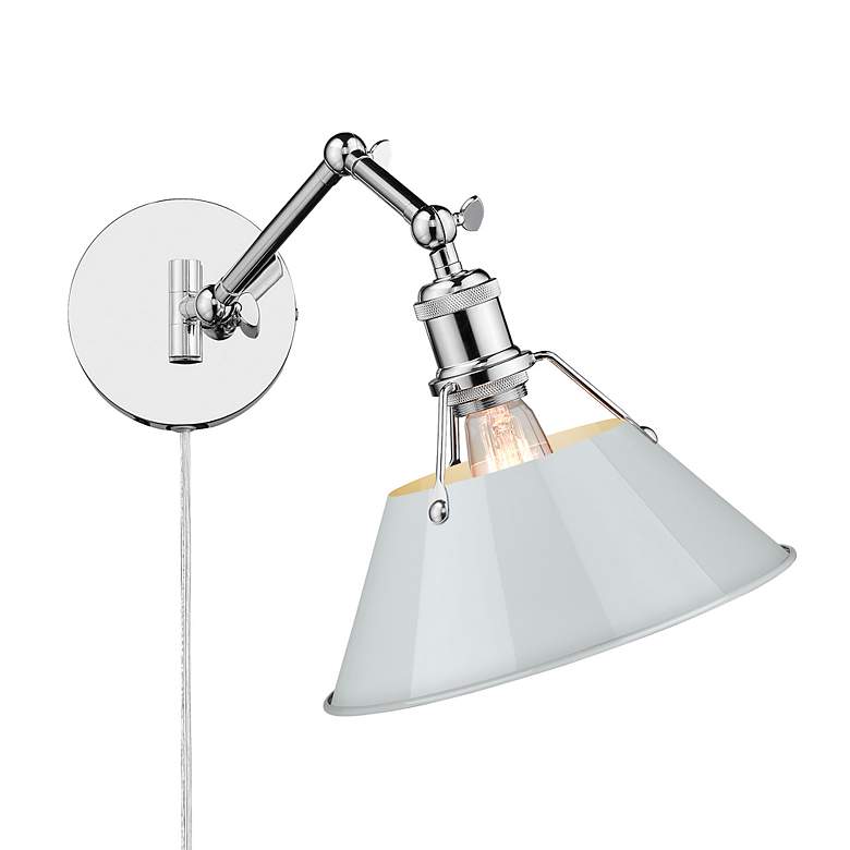 Image 2 Orwell 10" Wide Swing Arm in Chrome with Dusky Blue more views