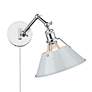 2_Orwell 10" Wide Swing Arm in Chrome with Dusky Blue more views