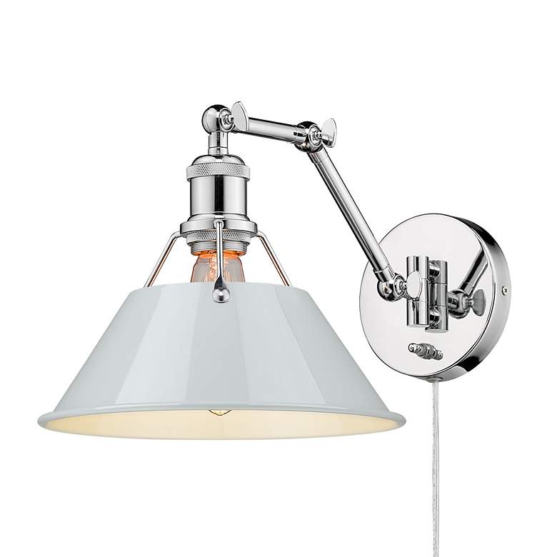 Image 3 Orwell 10" Wide Swing Arm in Chrome with Dusky Blue more views