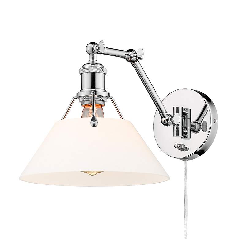 Image 3 Orwell 10" Wide Swing Arm in Chrome with Opal Glass more views