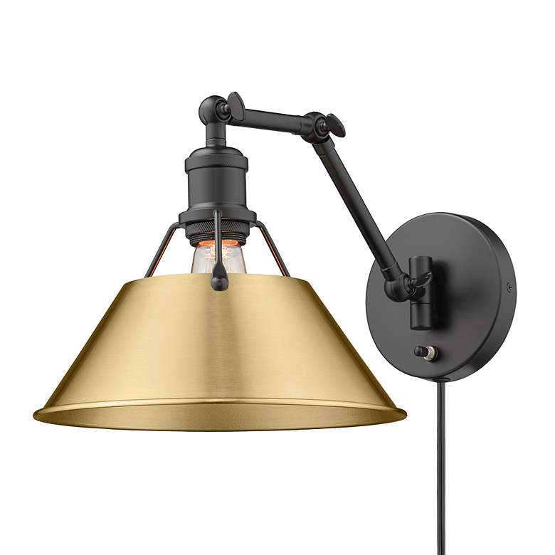Image 3 Orwell 10" Wide Swing Arm in Matte Black with Brushed Champagne Bronze more views