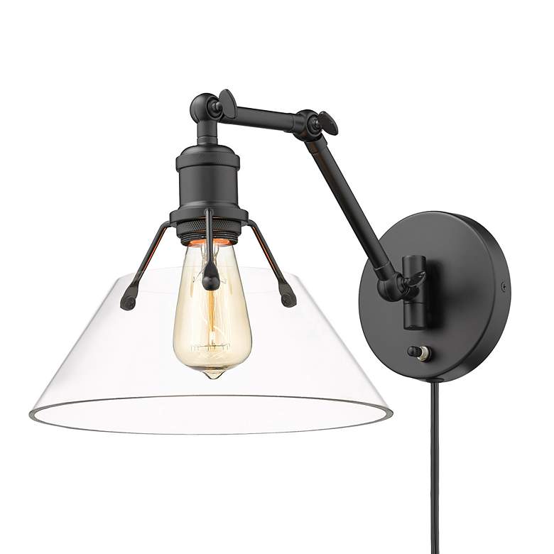 Image 3 Orwell 10" Wide Swing Arm in Matte Black with Clear Glass more views