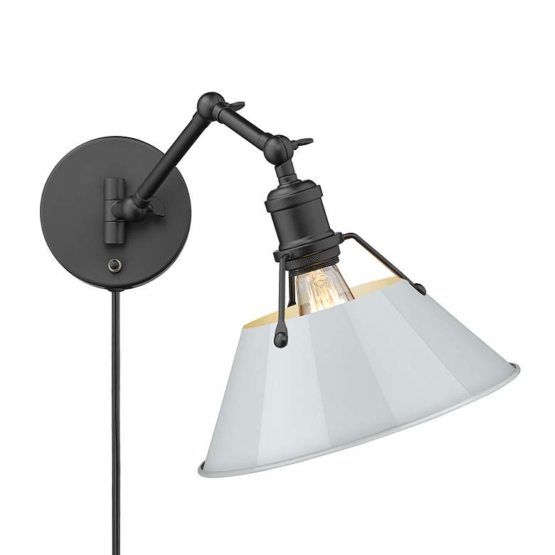 Image 2 Orwell 10" Wide Swing Arm in Matte Black with Dusky Blue more views