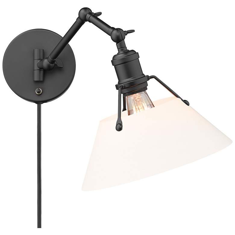 Image 1 Orwell 10" Wide Swing Arm in Matte Black with Opal Glass