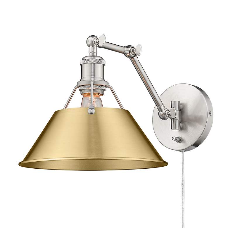 Image 3 Orwell 10" Wide Swing Arm in Pewter with Brushed Champagne Bronze more views