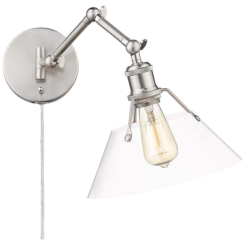 Image 1 Orwell 10" Wide Swing Arm in Pewter with Clear Glass