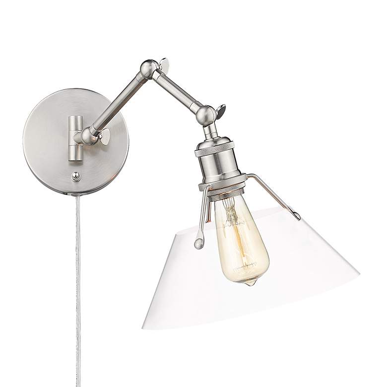 Image 2 Orwell 10" Wide Swing Arm in Pewter with Clear Glass more views