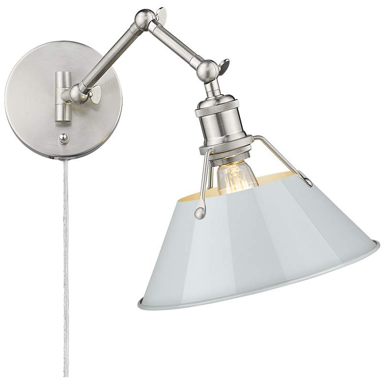 Image 1 Orwell 10" Wide Swing Arm in Pewter with Dusky Blue