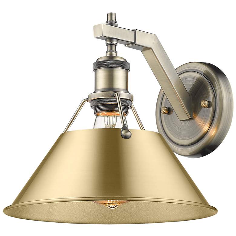 Image 1 Orwell 10" Wide Wall Sconce in Aged Brass with Brushed Champagne Bronz