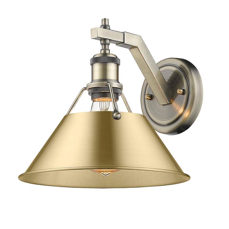 Image 2 Orwell 10" Wide Wall Sconce in Aged Brass with Brushed Champagne Bronz more views