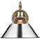 Orwell 10" Wide Wall Sconce in Aged Brass with Chrome