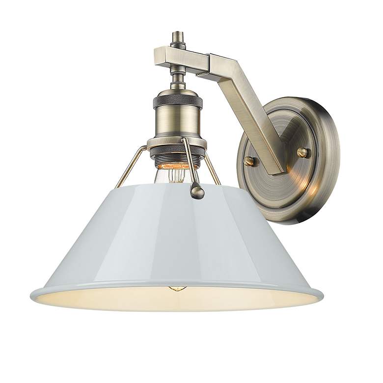 Image 2 Orwell 10" Wide Wall Sconce in Aged Brass with Dusky Blue more views