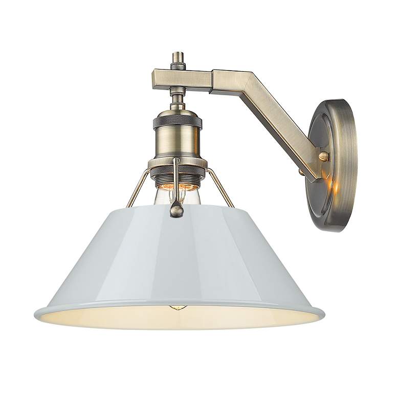 Image 3 Orwell 10" Wide Wall Sconce in Aged Brass with Dusky Blue more views