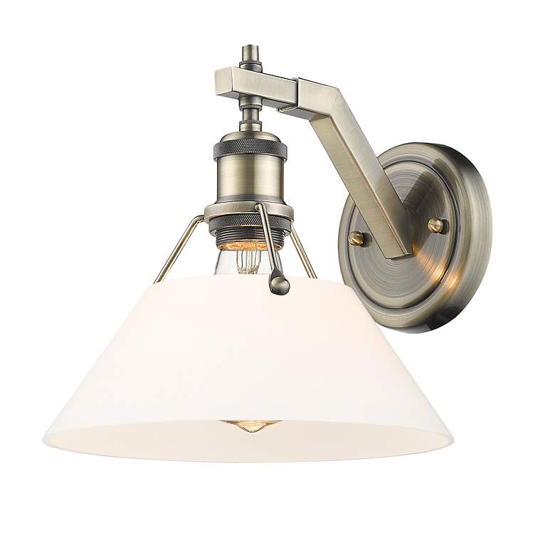 Image 2 Orwell 10" Wide Wall Sconce in Aged Brass with Opal Glass more views