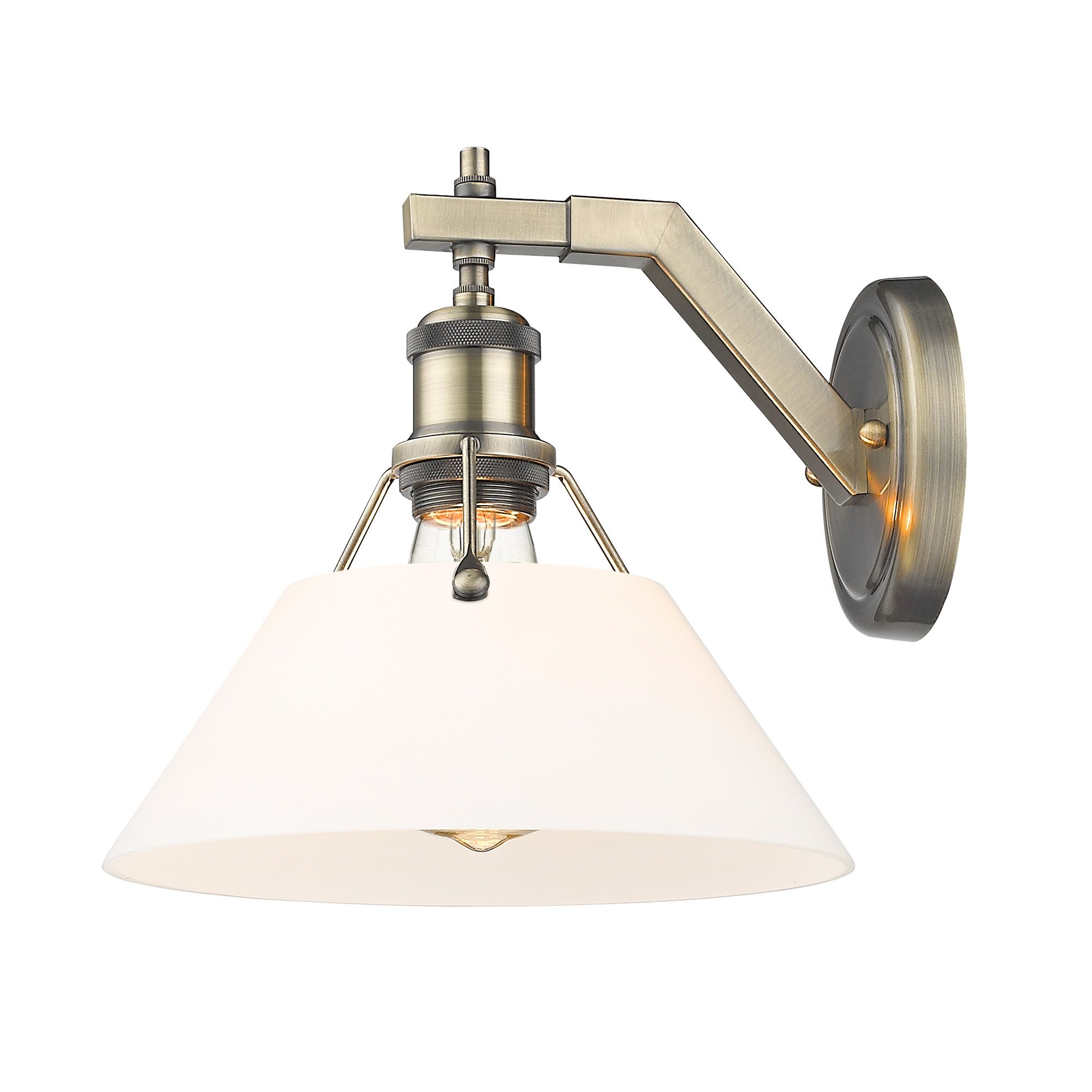 Image 3 Orwell 10" Wide Wall Sconce in Aged Brass with Opal Glass more views