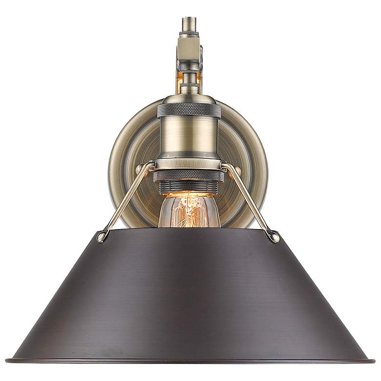 Image 1 Orwell 10" Wide Wall Sconce in Aged Brass with Rubbed Bronze