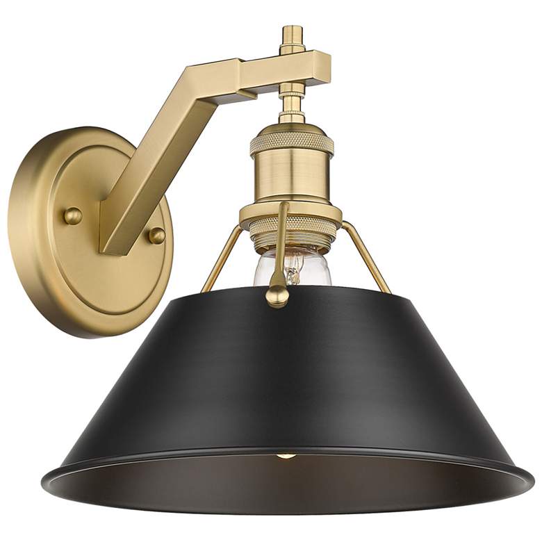 Image 1 Orwell 10" Wide Wall Sconce in Brushed Champagne Bronze with Matte Bla