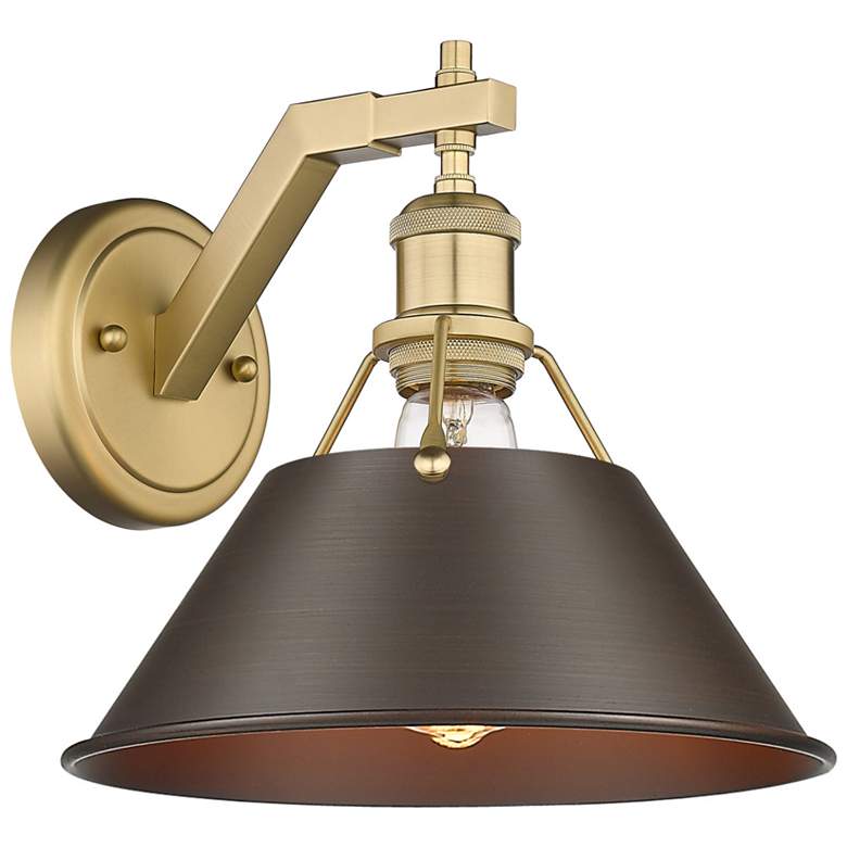 Image 1 Orwell 10" Wide Wall Sconce in Brushed Champagne Bronze with Rubbed Br