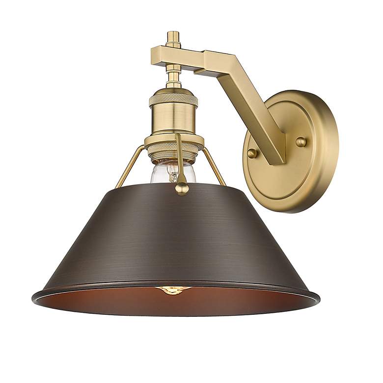 Image 2 Orwell 10" Wide Wall Sconce in Brushed Champagne Bronze with Rubbed Br more views
