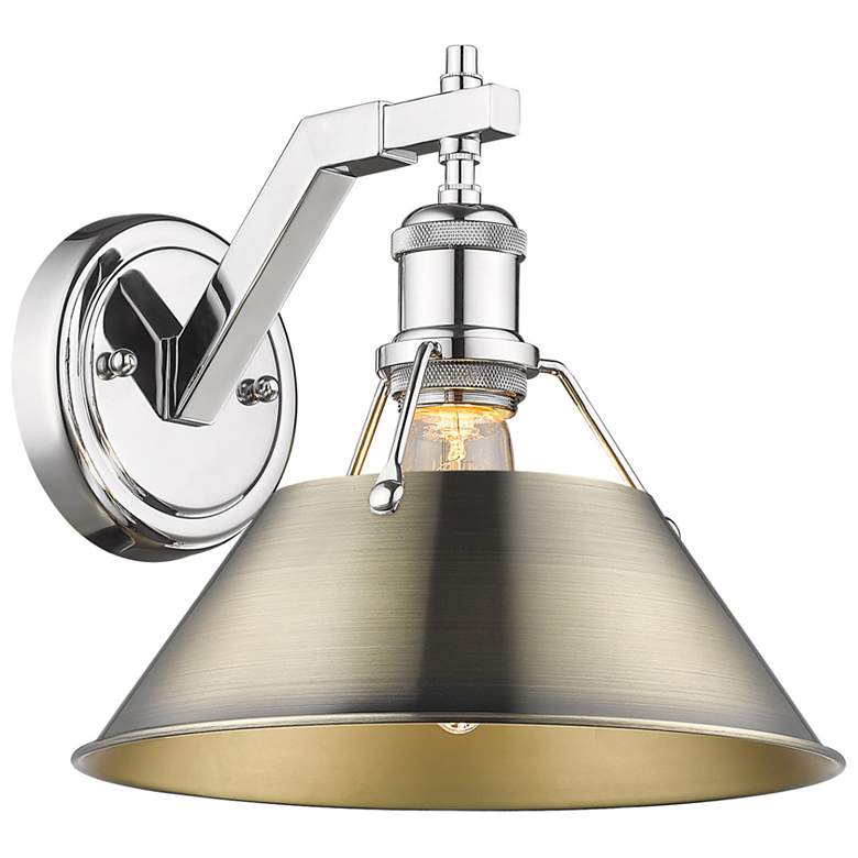 Image 1 Orwell 10" Wide Wall Sconce in Chrome with Aged Brass