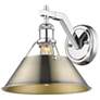 1_Orwell 10" Wide Wall Sconce in Chrome with Aged Brass