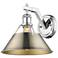 Orwell 10" Wide Wall Sconce in Chrome with Aged Brass