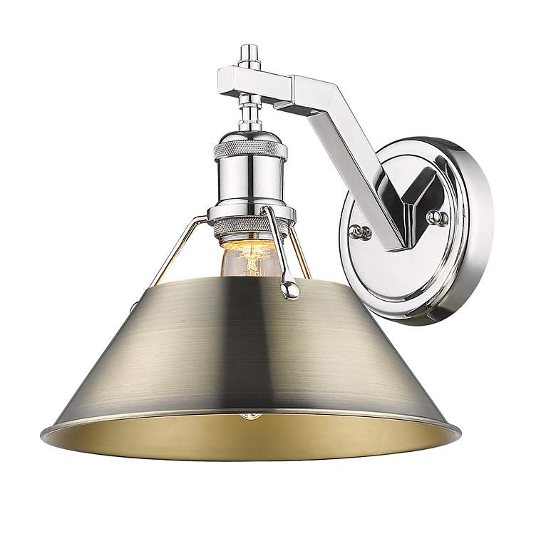 Image 2 Orwell 10" Wide Wall Sconce in Chrome with Aged Brass more views