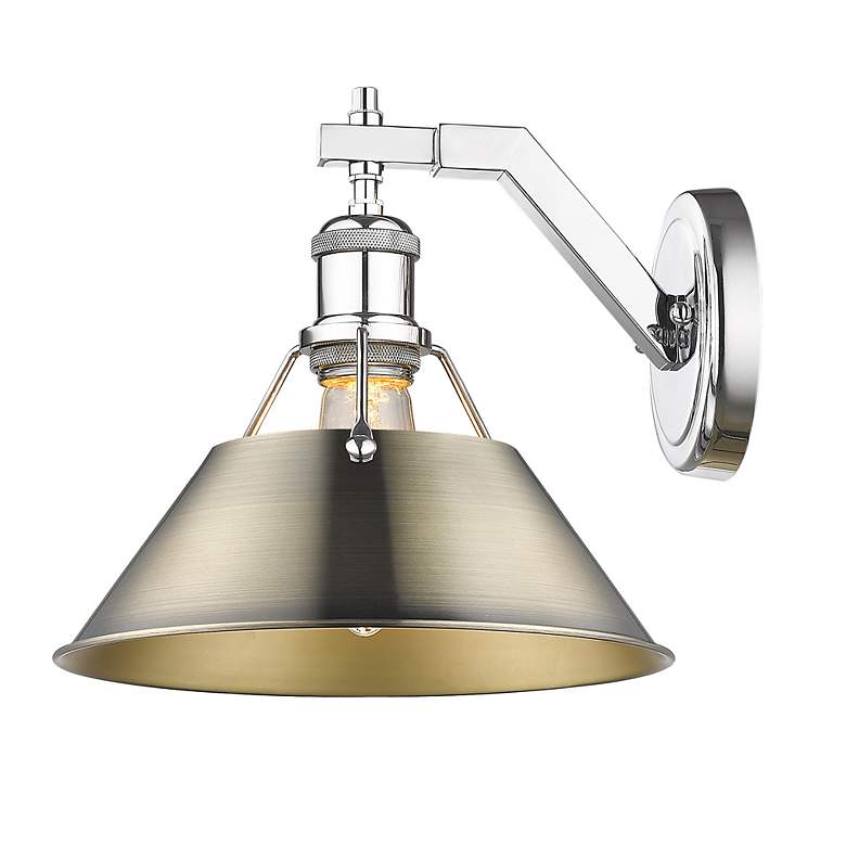 Image 3 Orwell 10" Wide Wall Sconce in Chrome with Aged Brass more views